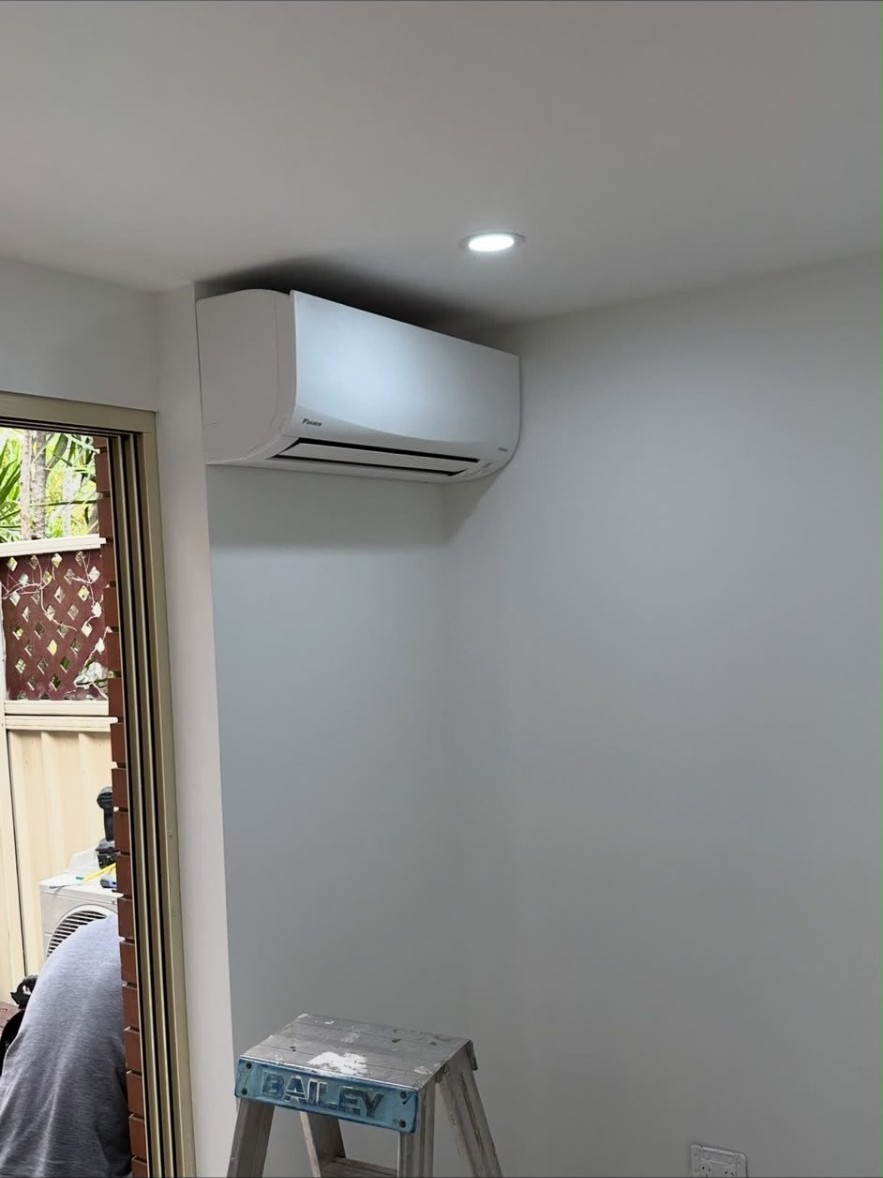 Wall-mounted Daikin split system air conditioner installed in a Sydney home